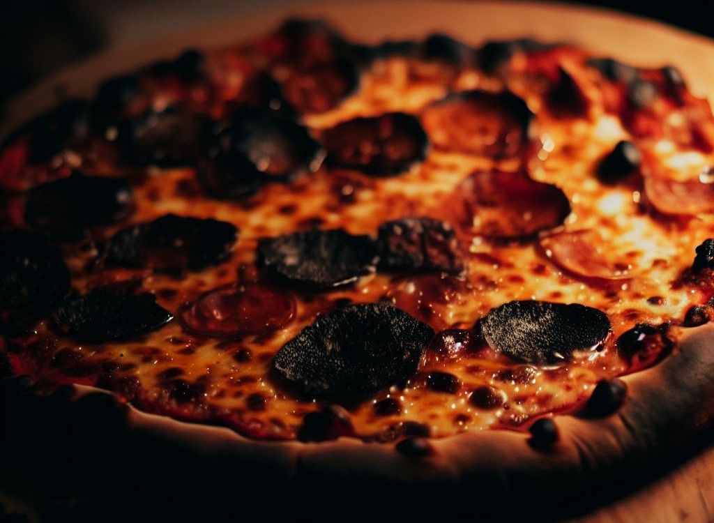 pizza cocinada en un horno que necesita recambios
